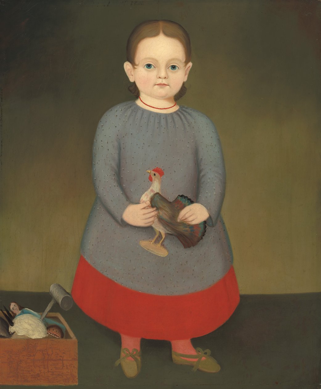 Dziewczyna z kogutem zabawką, ok. 1930 r. 1840. autorstwa Unbekannt