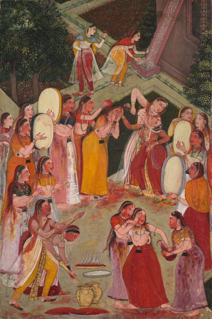 Dziewczyny spryskują się na Holi, ok. 1930 r. 1640-1650. autorstwa Unbekannt