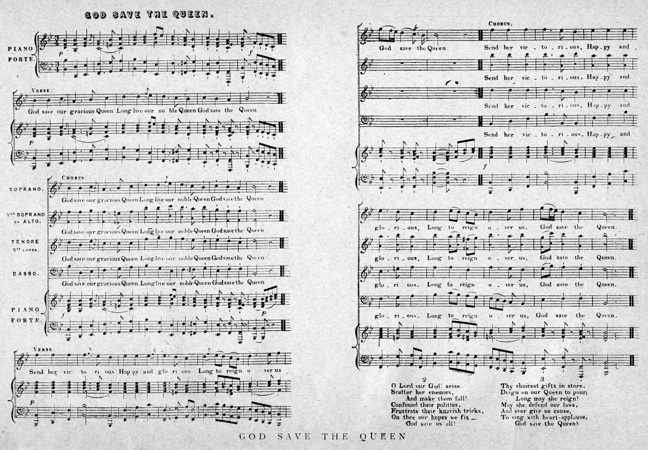 God Save the Queen, nuty, 1900 autorstwa Unbekannt