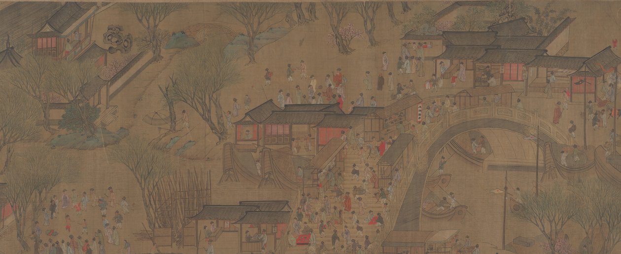 Płynąc w górę rzeki na Festiwalu Qingming. autorstwa Unbekannt