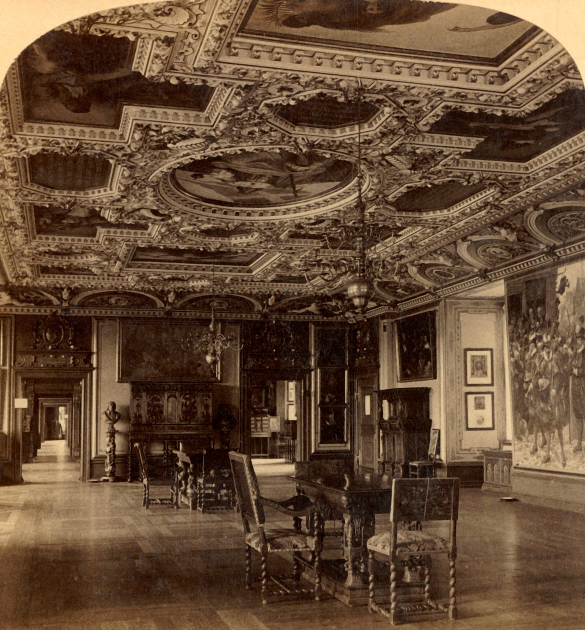 Wielka Jadalnia, Zamek Frederiksborg, Dania, 1897. autorstwa Unbekannt