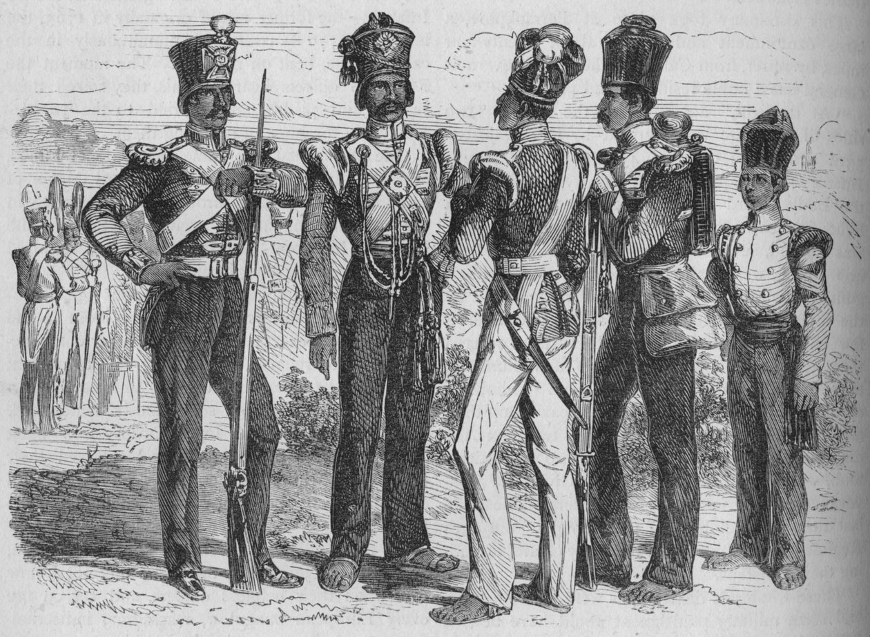 Grupa Sipojów, ok. 1880 r. autorstwa Unbekannt