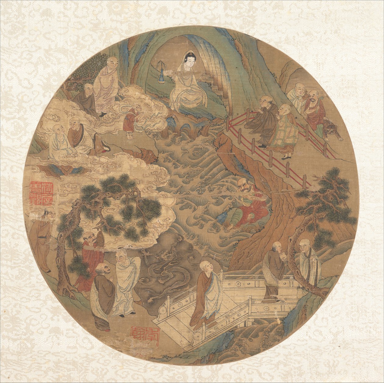Guanyin i szesnastu luohanów, XVI-XVII wiek. autorstwa Unbekannt