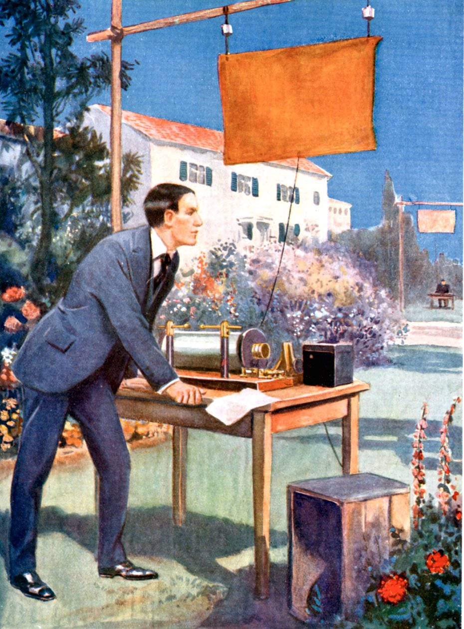 Guglielmo Marconi 1874-1937, włoski fizyk i pionier radiowy autorstwa Unbekannt