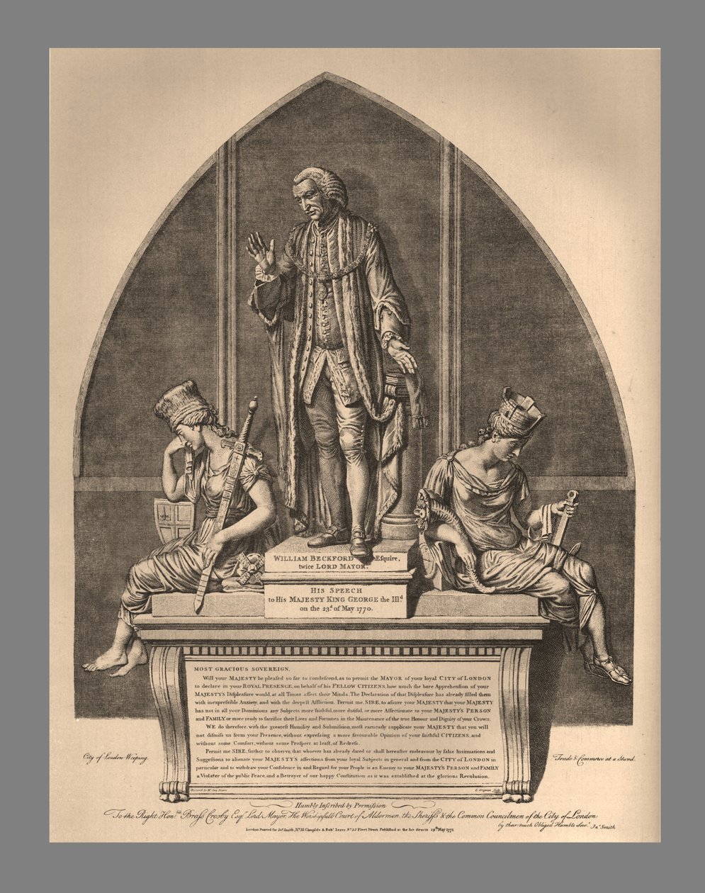 Guild Hall Monument na cześć Williama Beckforda, 1886 r. autorstwa Unbekannt