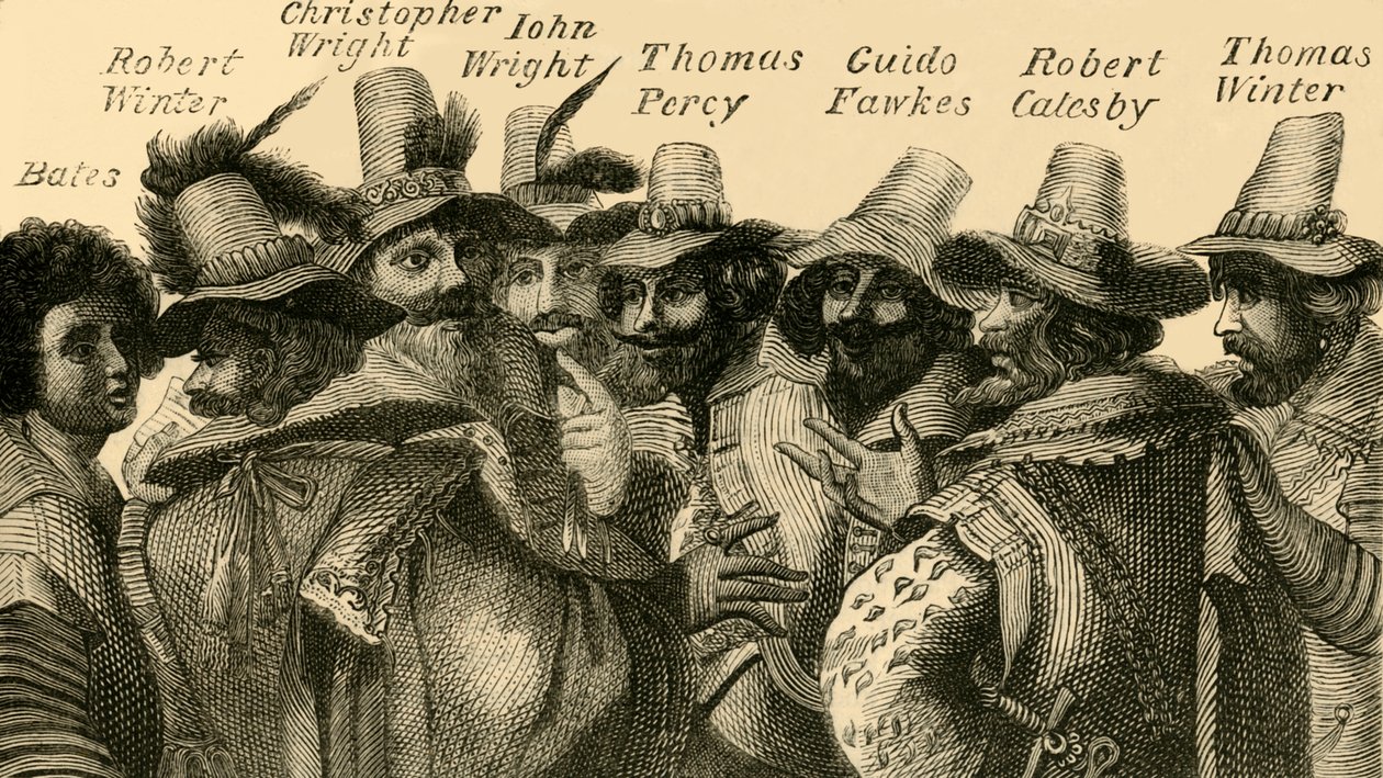 Guy Fawkes i spiskowcy, ok. 1872 r. autorstwa Unbekannt