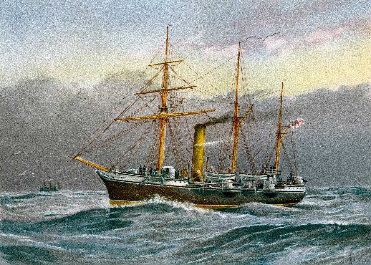 HMS Nymphe, slup Royal Navy, c1890-c1893 autorstwa Unbekannt