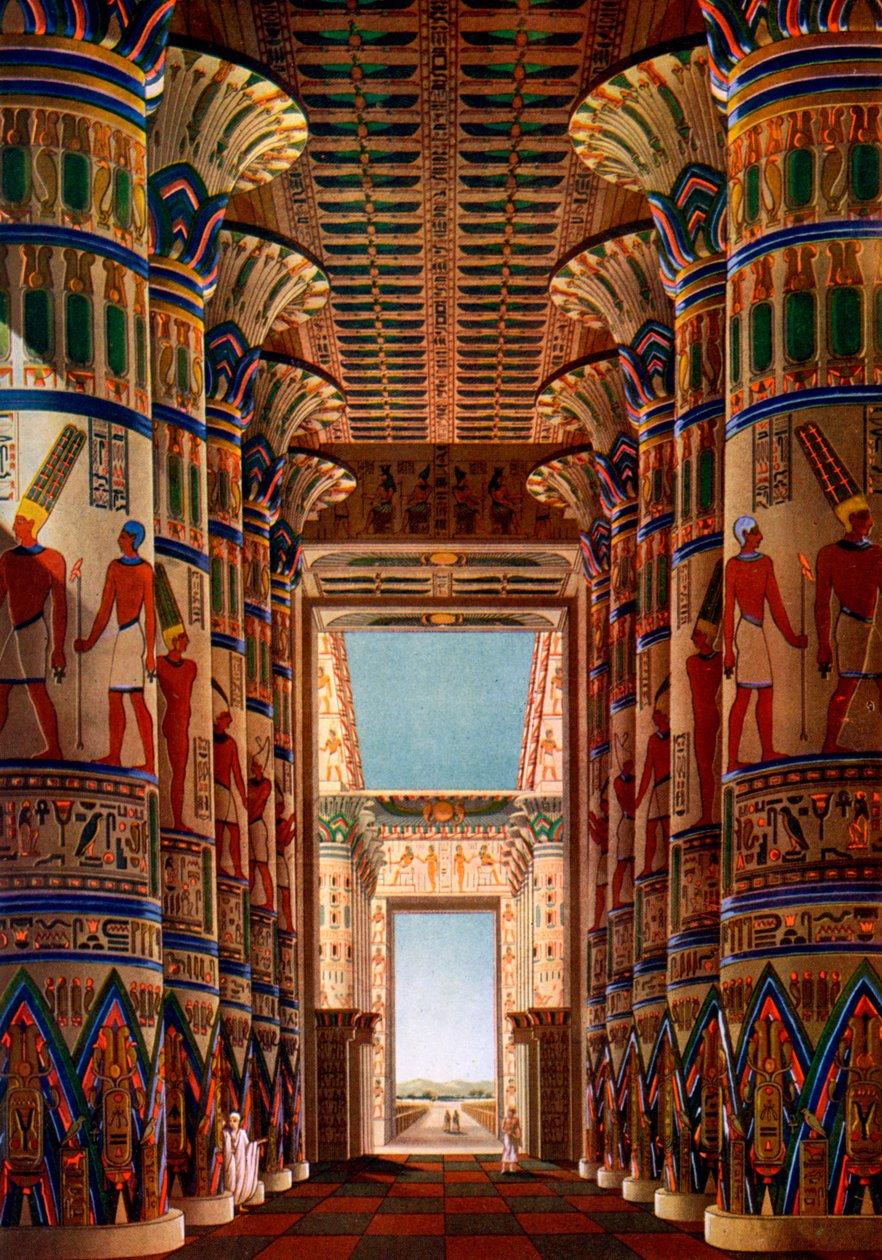 Sala Kolumnowa, Karnak, Egipt, 1908-1909 autorstwa Unbekannt
