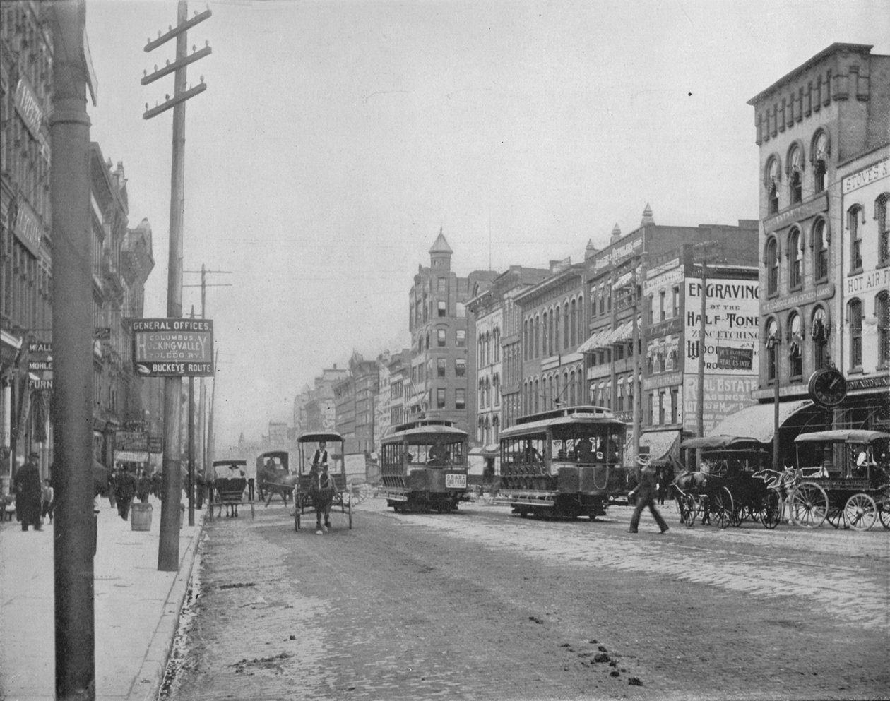 Główna ulica, Columbus. Ohio, ok. 1897. autorstwa Unbekannt
