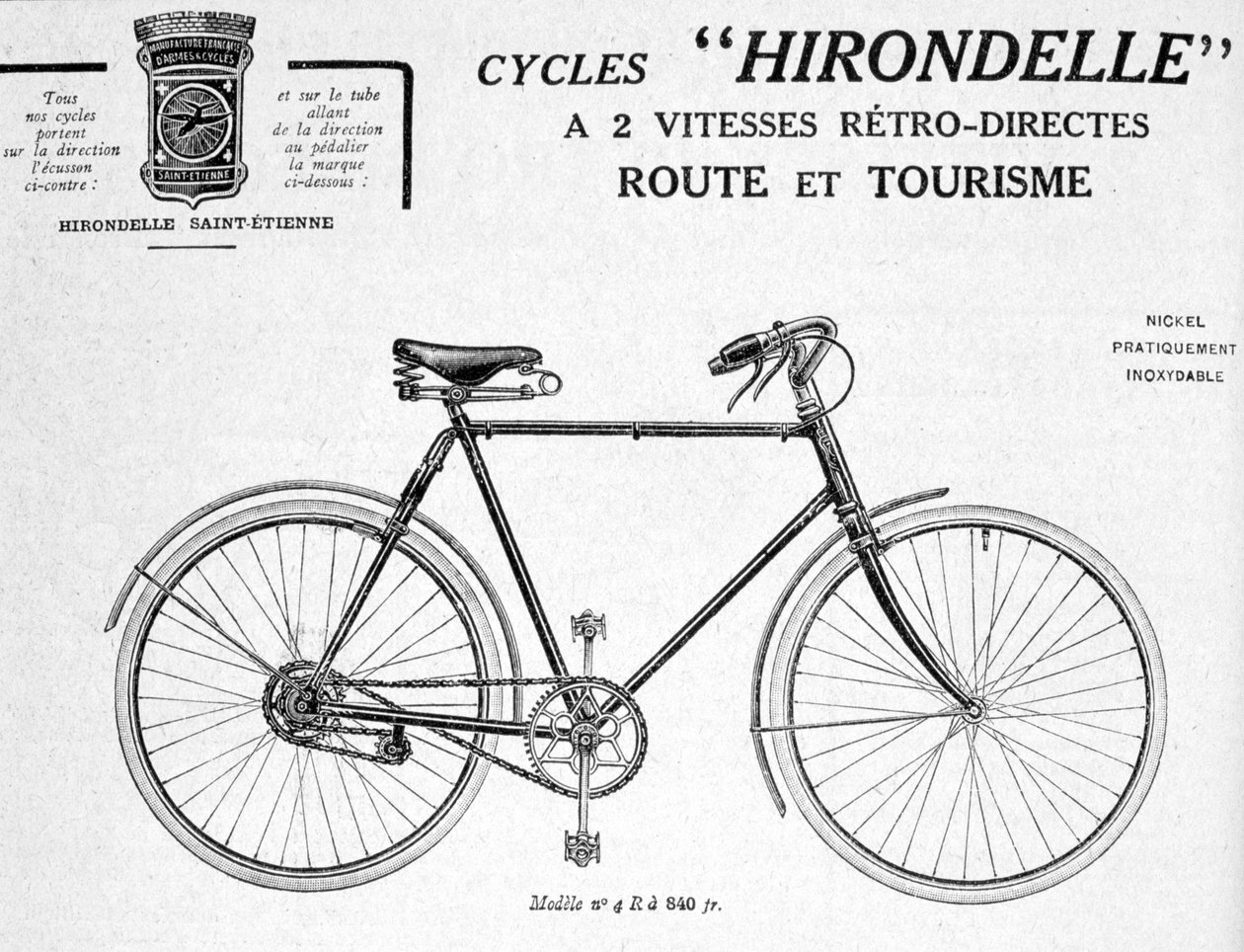 Hirondelle Saint Etienne, Reklama turystyki rowerowej, XX wiek autorstwa Unbekannt