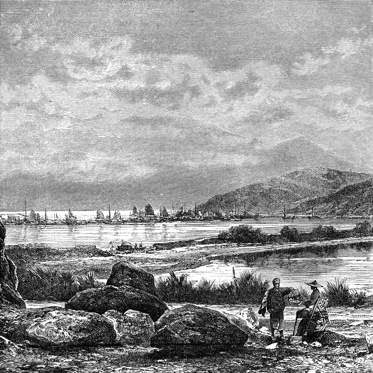 Hongkong, widok z Kowlun, ok. 1890 r. autorstwa Unbekannt