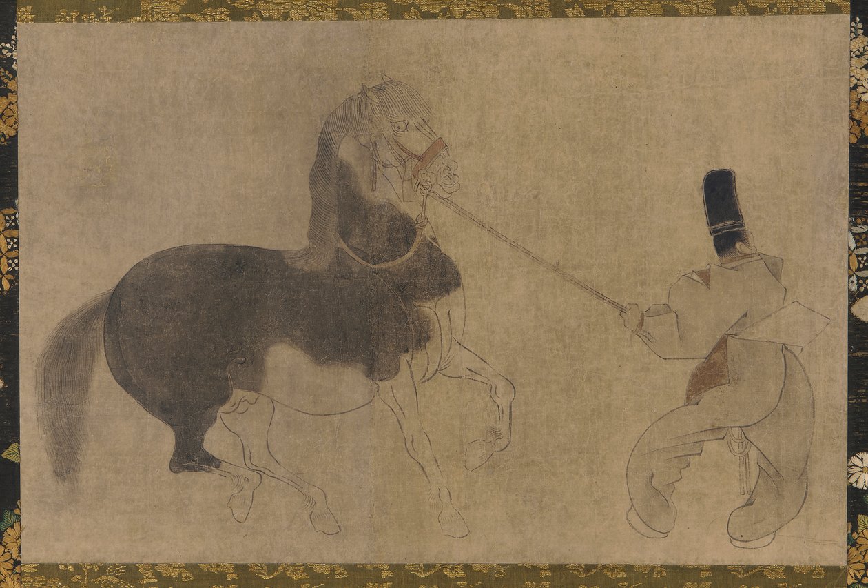 Koń i pomocnik, okres Momoyama, 1568-1615. autorstwa Unbekannt