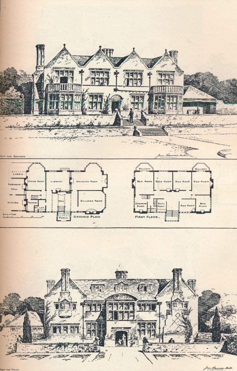 Houghton Grange, niedaleko Huntingdon, ok. 1897 autorstwa Unbekannt