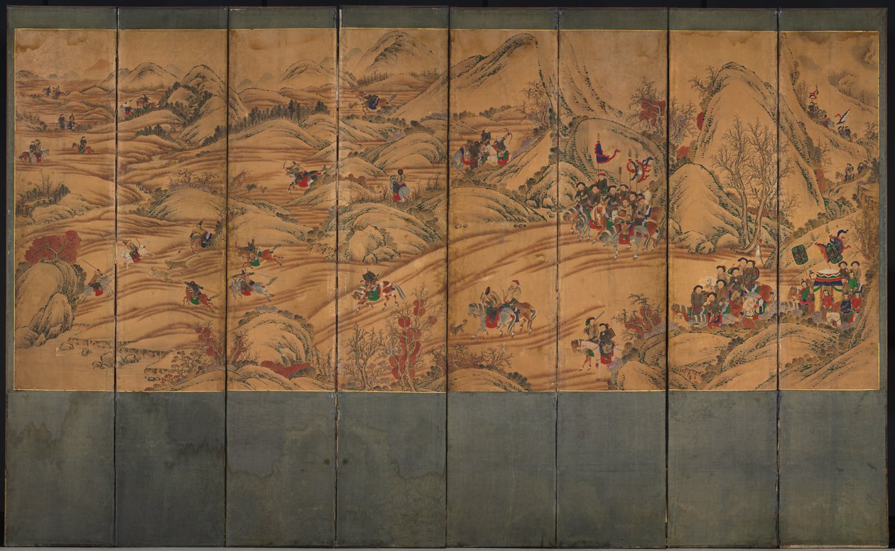 Scena myśliwska, 1800 rok. autorstwa Unbekannt