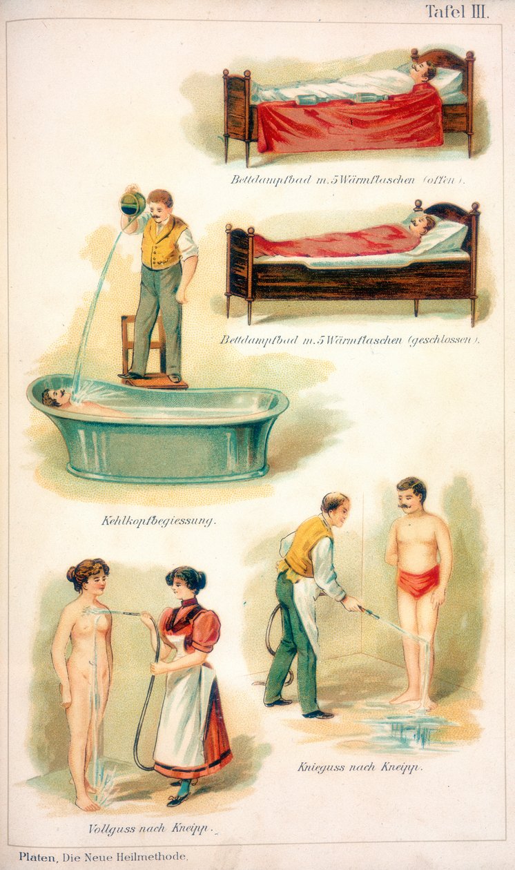 Zabiegi hydroterapii, ok.1902 autorstwa Unbekannt