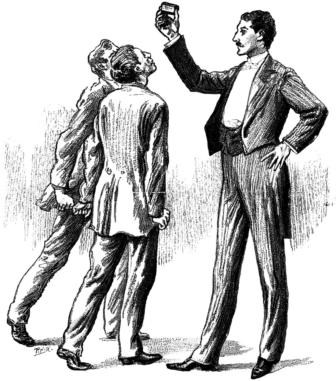 Zahipnotyzowani badani zwabieni pudełkiem zapałek, 1891 autorstwa Unbekannt