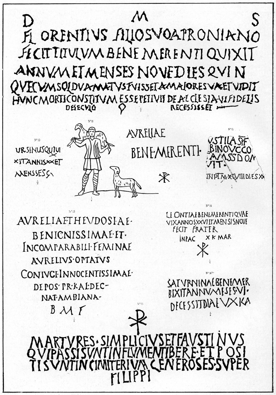 Inskrypcje z katakumb, Rzym, 1926 autorstwa Unbekannt