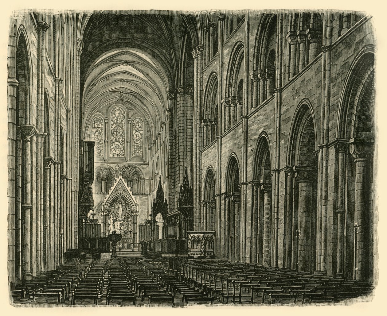 Wnętrze katedry w Chichester, patrząc na wschód, 1898. autorstwa Unbekannt