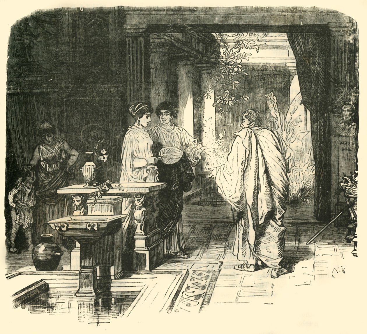 Wnętrze domu rzymskiego, 1890 r. autorstwa Unbekannt