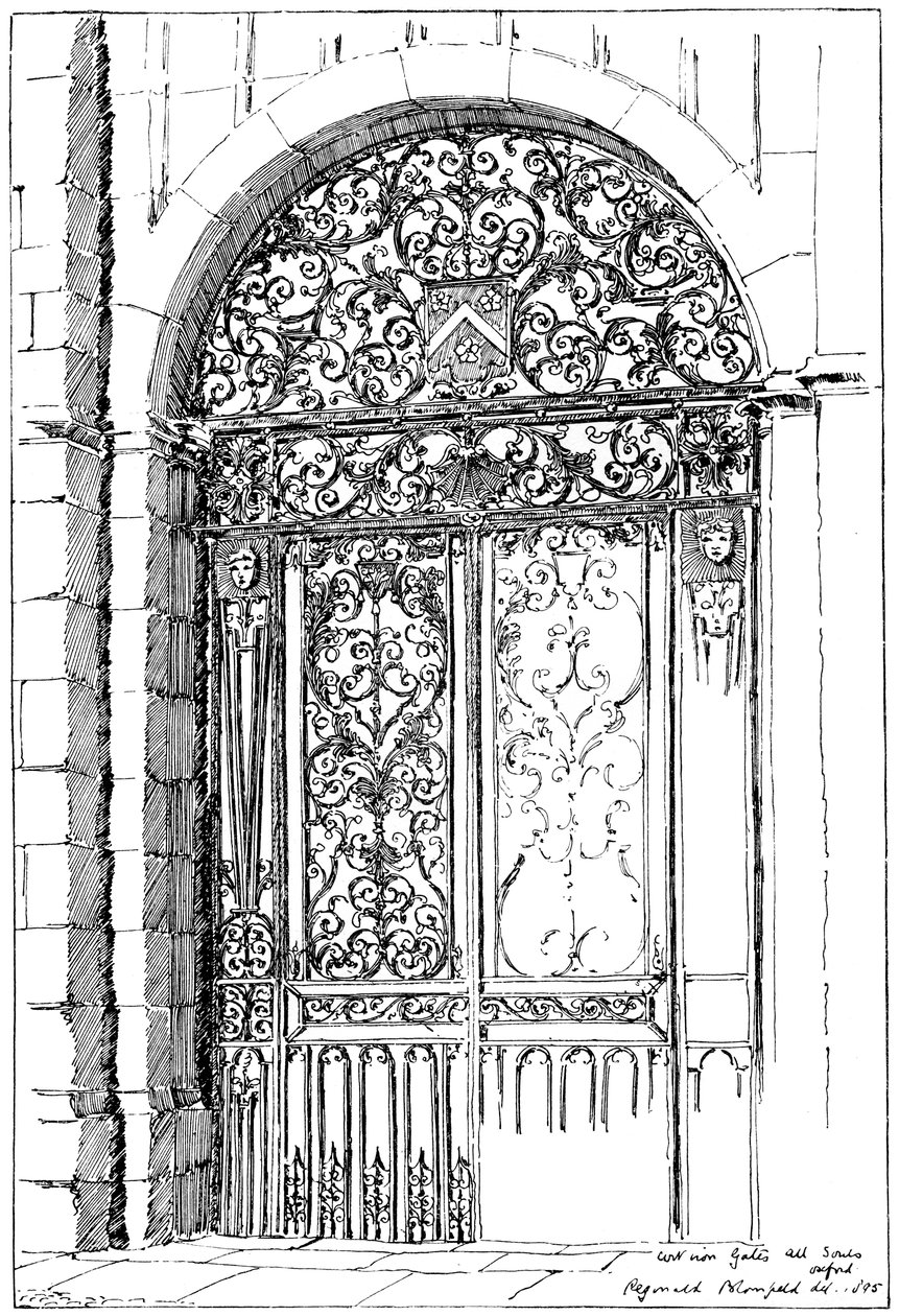Iron Gates All Souls, Oksford, 1899 autorstwa Unbekannt