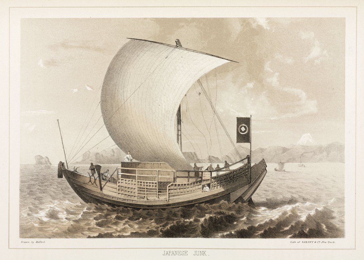 Japońska dżonka (Jonque), ok. 1853-1856 autorstwa Unbekannt