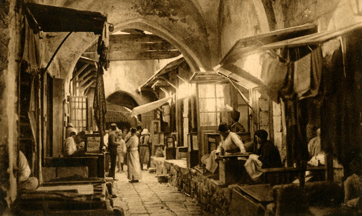 Jerozolima - Bazar Złotników, c1918-c1939. autorstwa Unbekannt