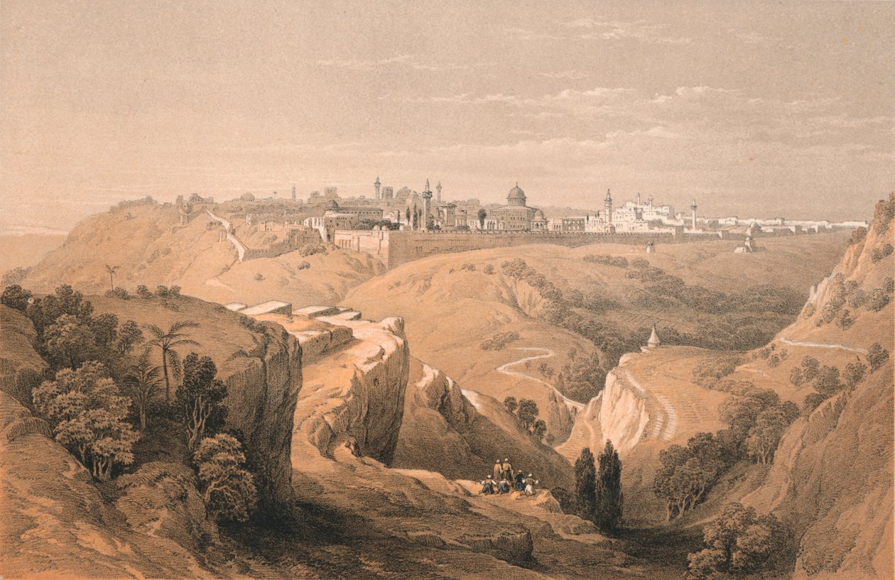 Jerozolima od drogi prowadzącej do Betanii, 1855. autorstwa Unbekannt