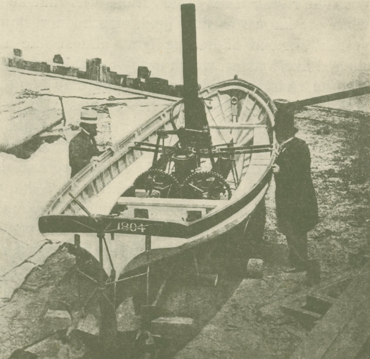 Dwuśrubowy parowiec John Stevenss, zbudowany w 1804 r., ok. 1930 r. autorstwa Unbekannt
