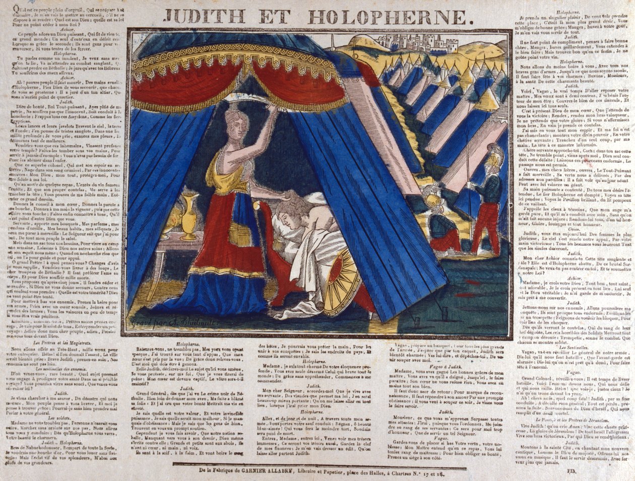 Judyta zabija asyryjskiego generała Holofernesa, XIX w. autorstwa Unbekannt