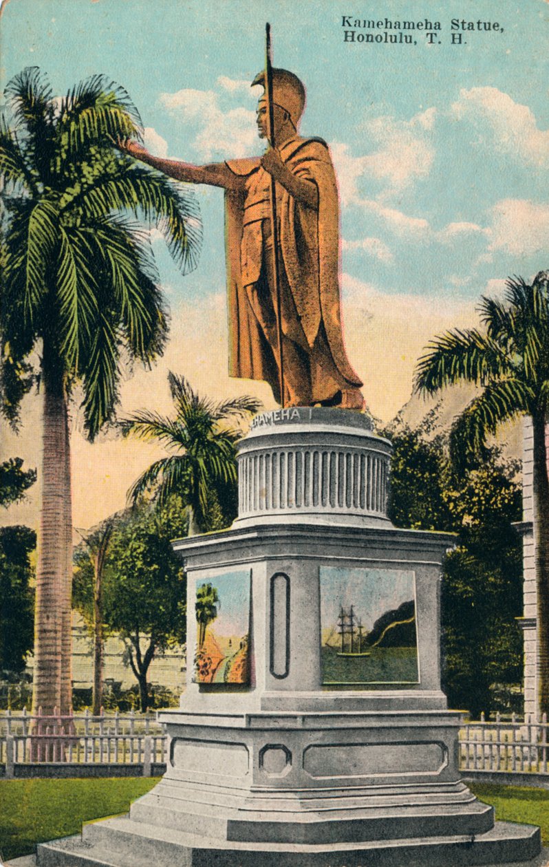 Posąg Kamehameha, Honolulu, Hawaje, ok. 1920 r. autorstwa Unbekannt