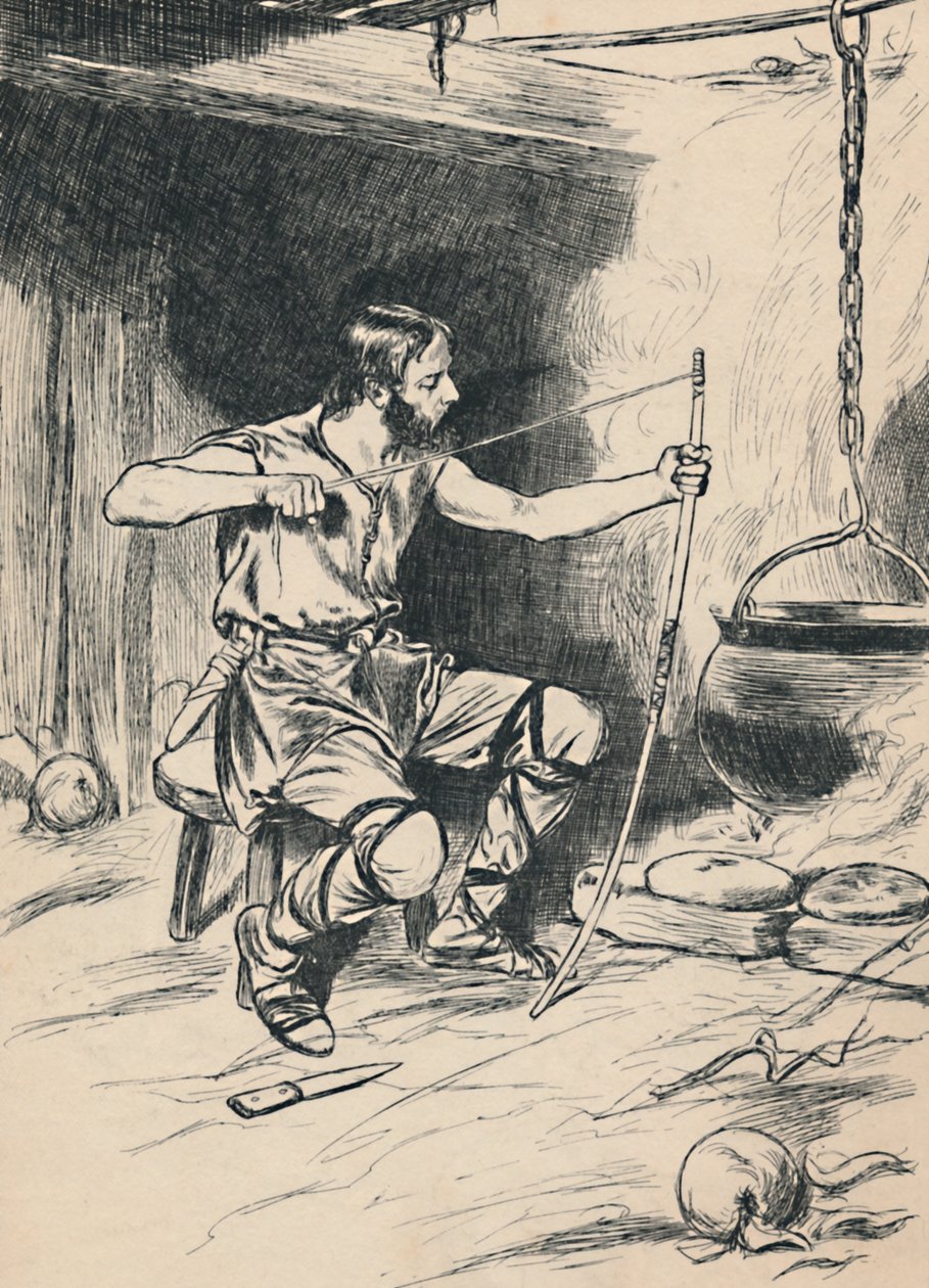 Król Alfred zapomina o ciastach, ok. 1907 r. autorstwa Unbekannt