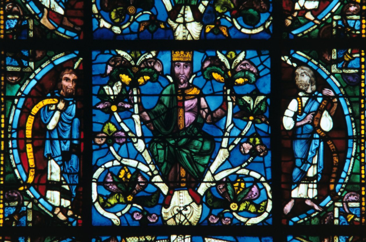 Król Dawid, witraż, katedra w Chartres, Francja, 1145-1155 autorstwa Unbekannt