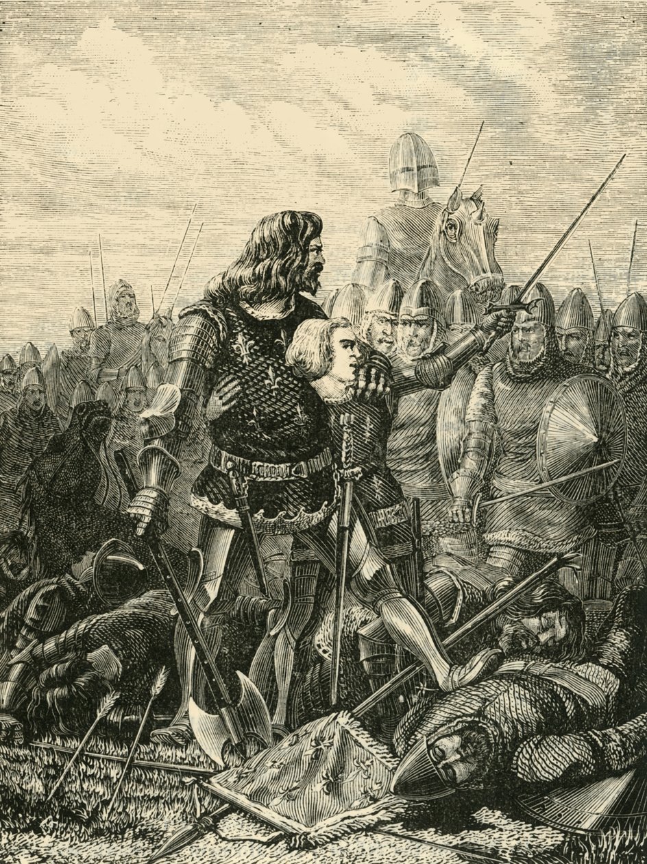 Król Jan w Poitiers, 1356, 1890. autorstwa Unbekannt