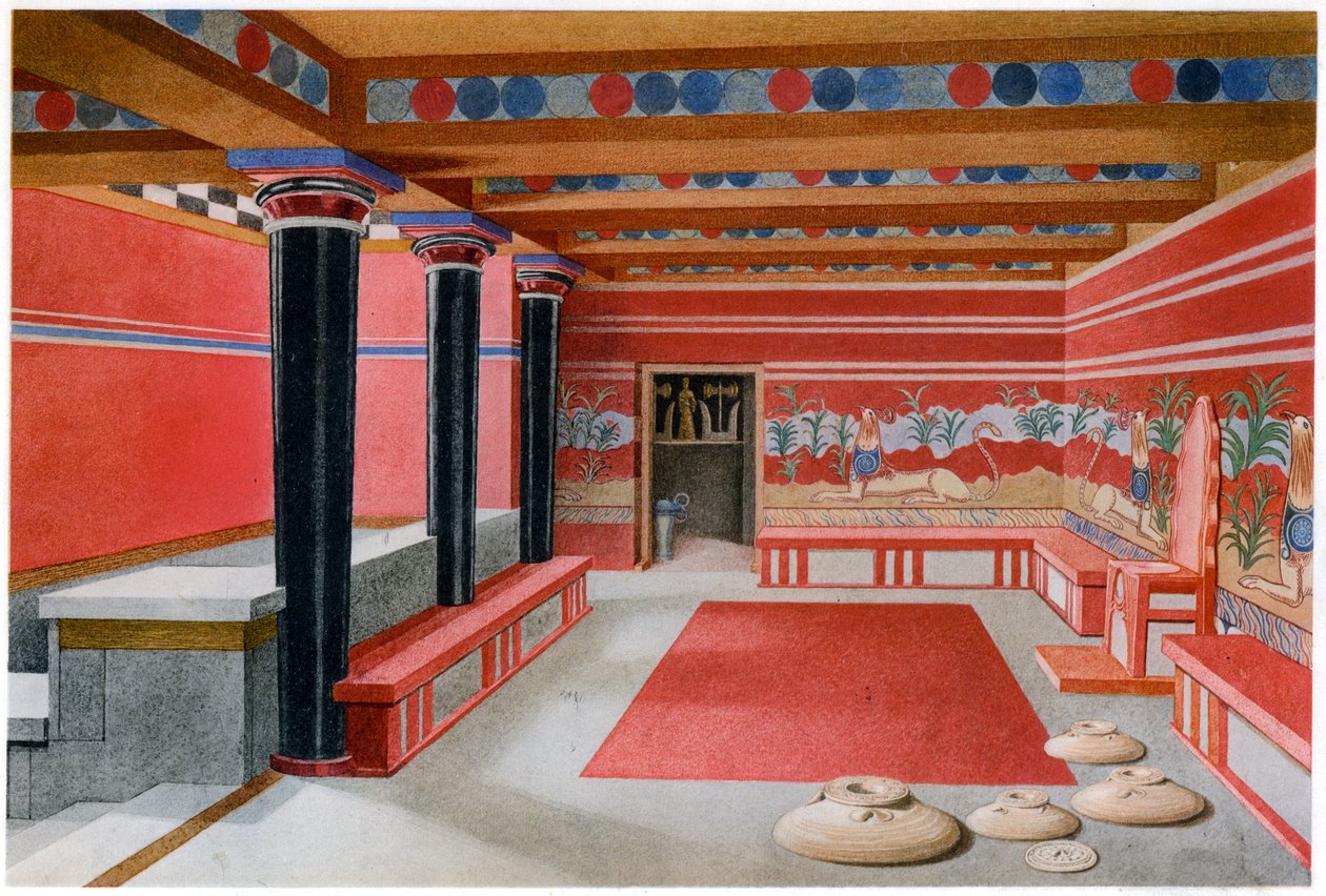 Sala tronowa króla Minosa, Knossos, Kreta autorstwa Unbekannt