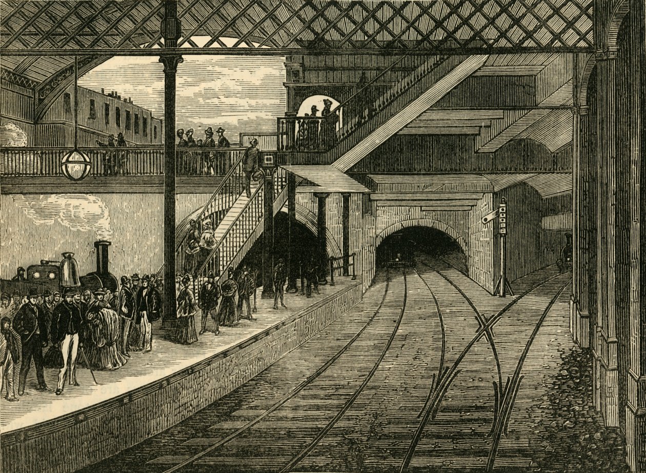 Stacja metra Kings Cross w 1868 r., ok. 1876 r. autorstwa Unbekannt