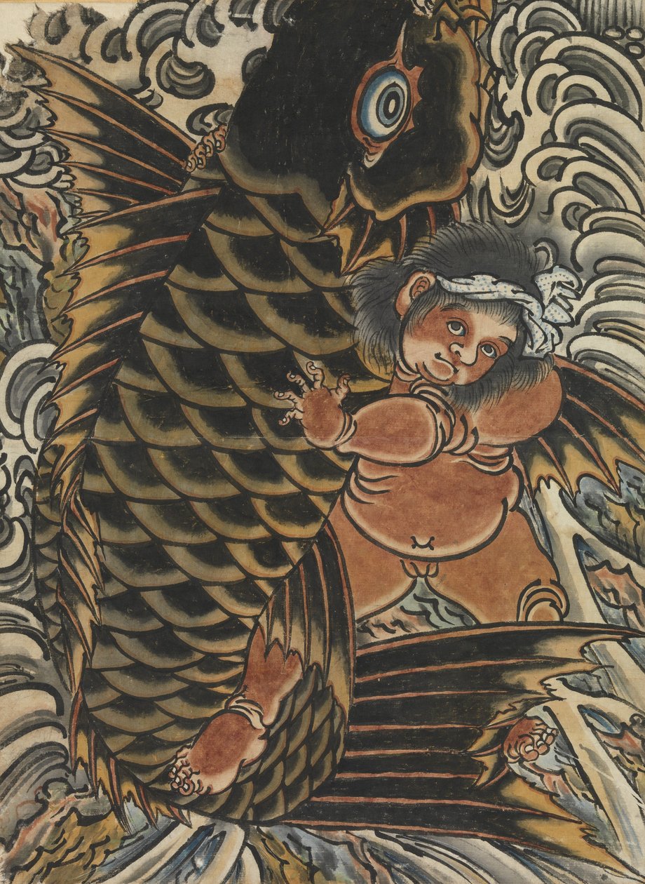 Kintaro z karpem, XIX wiek. autorstwa Unbekannt