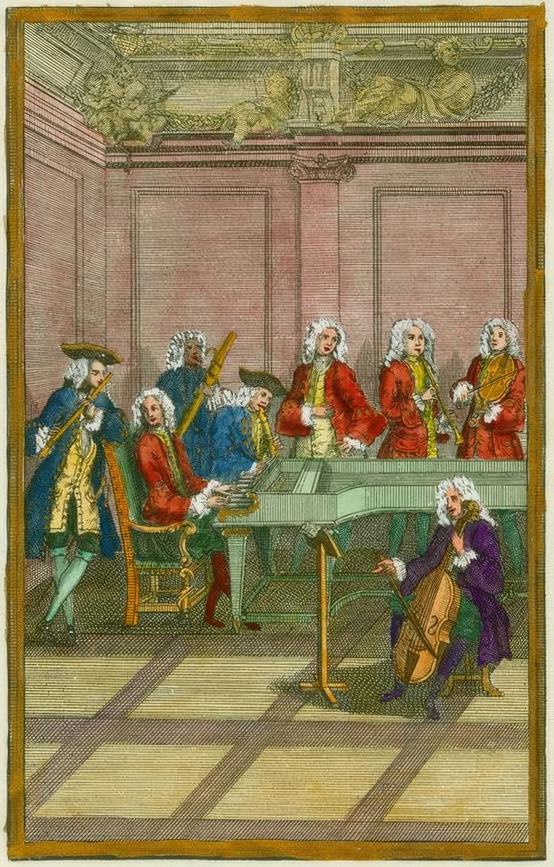 Koncert / miedzioryt XVIII w. autorstwa Unbekannt