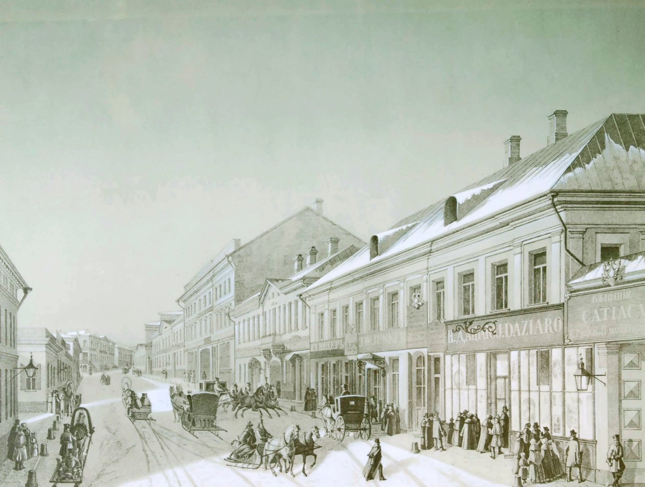 Kuznetsky Most, Moskwa, Rosja, lata czterdzieste XIX wieku. autorstwa Unbekannt