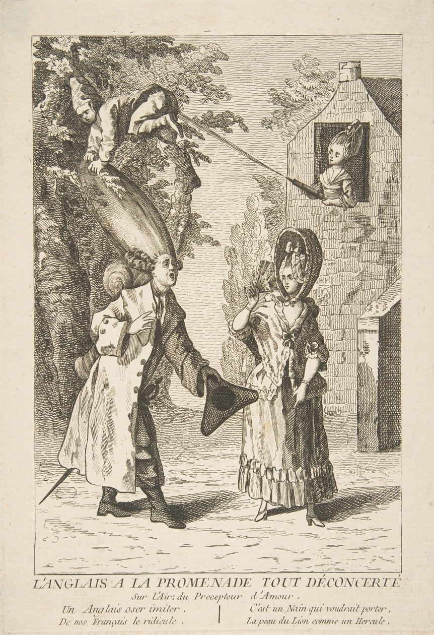 Anglik na promenadzie dość zakłopotany, 1720-75. autorstwa Unbekannt