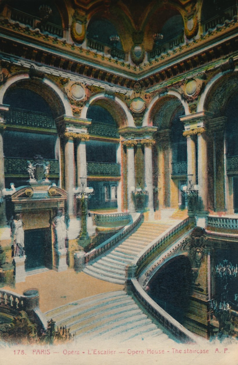 LOpéra Garnier - schody, Paryż, ok. 1920 autorstwa Unbekannt