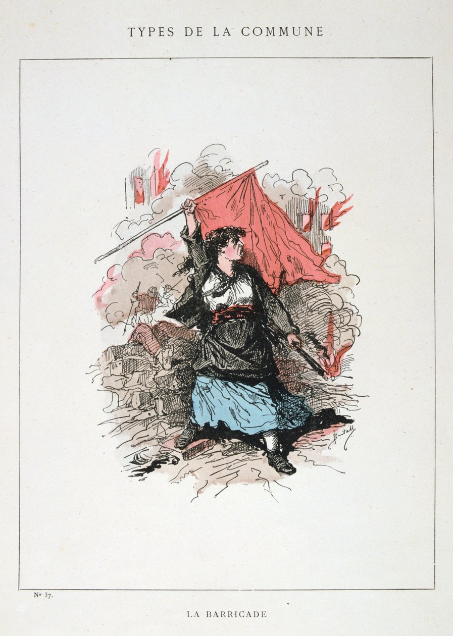 Barykada, Komuna Paryska, 1871 autorstwa Unbekannt