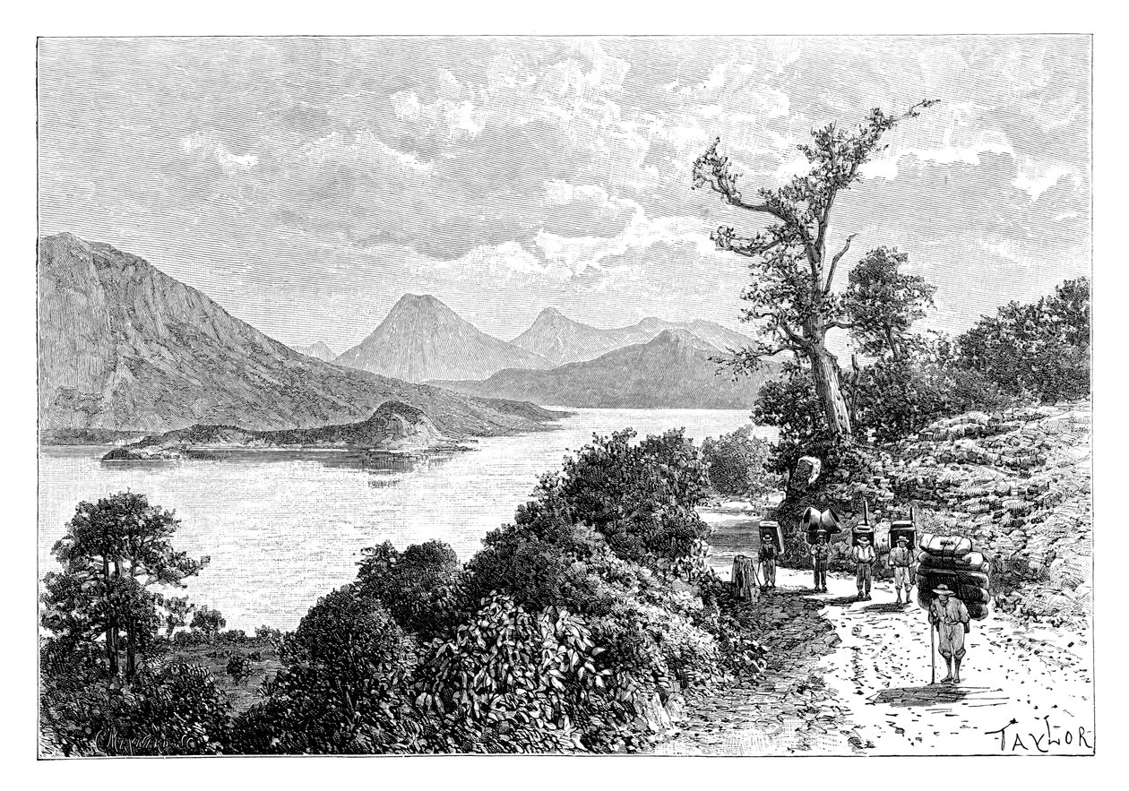 Jezioro Atitlan, Gwatemala, c1890 autorstwa Unbekannt