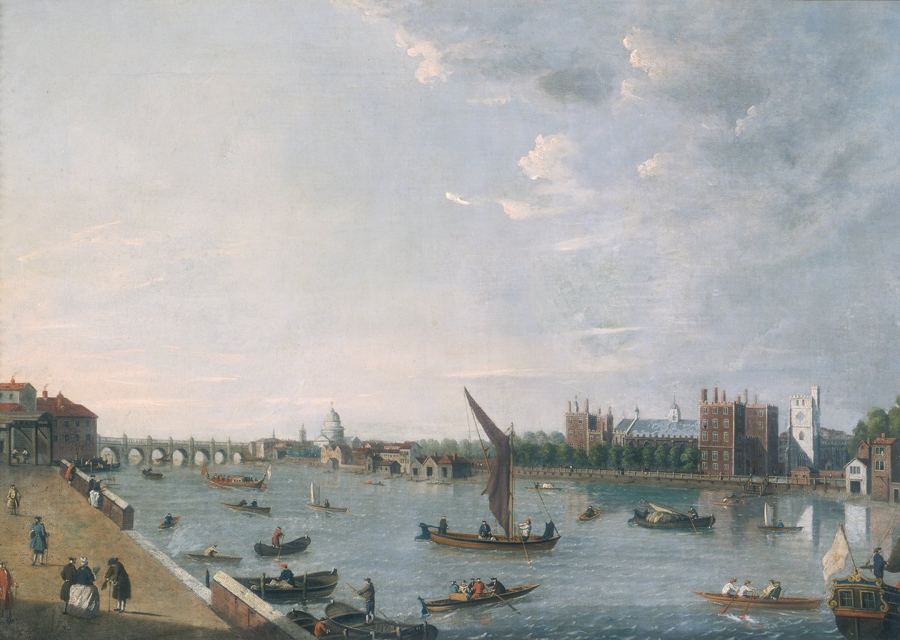 „Pałac Lambeth z Horseferry”, ok. 1750 r. autorstwa Unbekannt