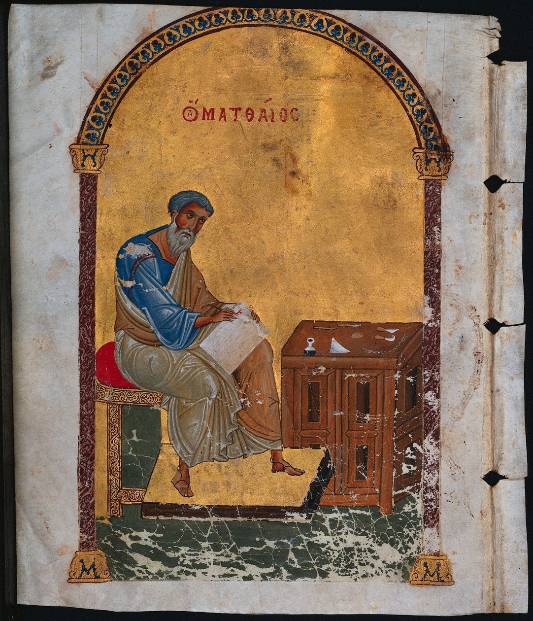 Karta z Lekcjonarza ze św. Mateuszem, 1057-1063. autorstwa Unbekannt
