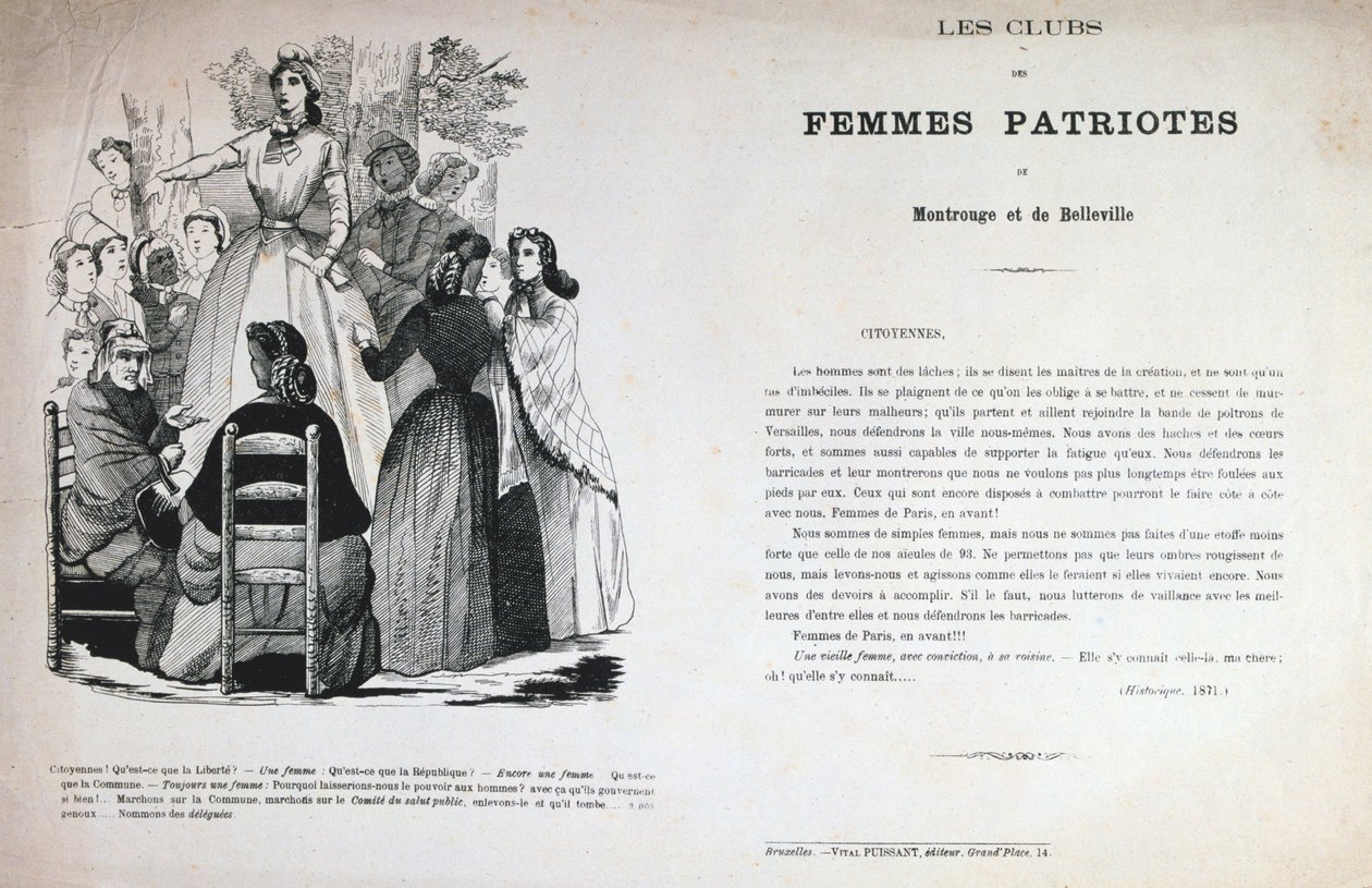 Kluby Patriotycznych Kobiet, Komuna Paryska, 1871. autorstwa Unbekannt