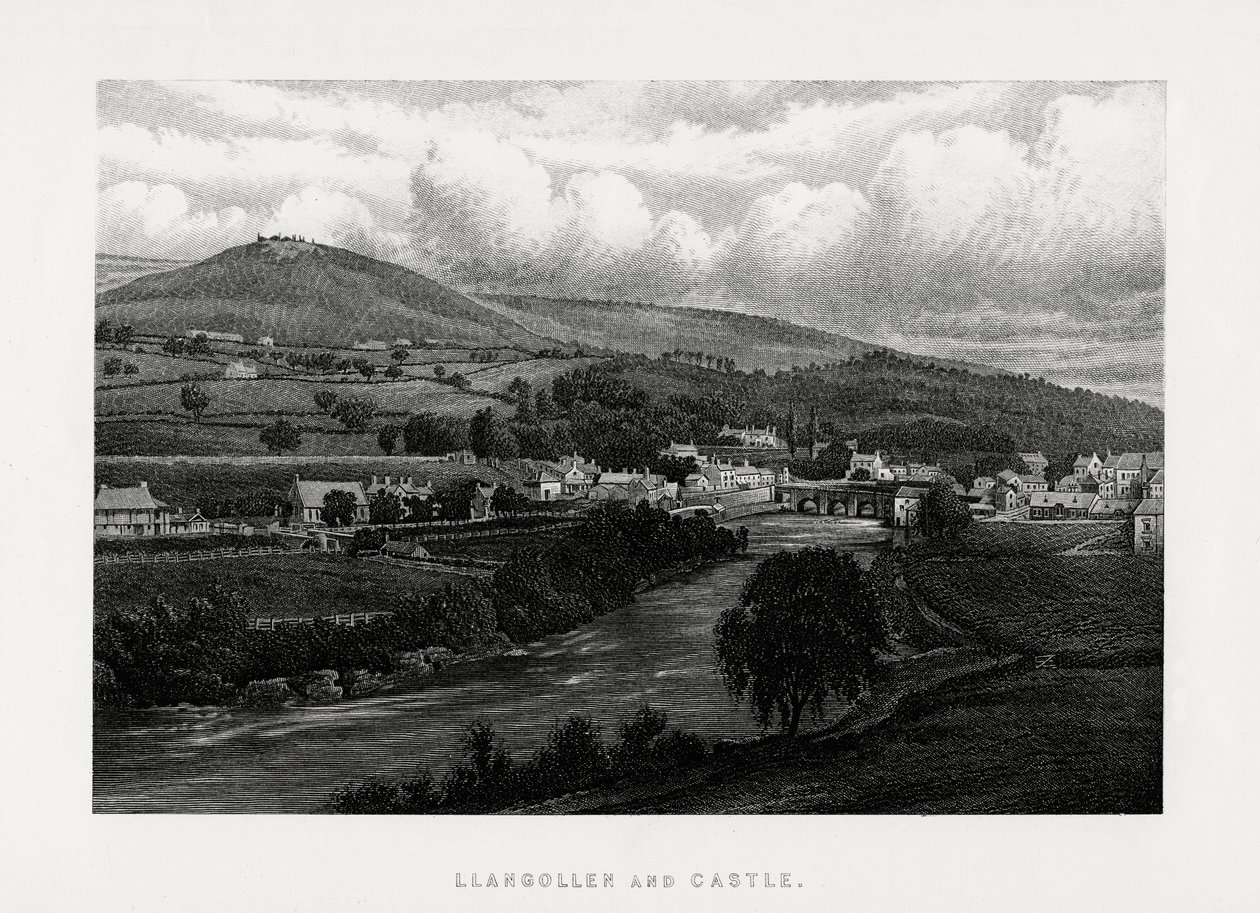 Llangollen i zamek, Denbighshire, północna Walia, 1896 autorstwa Unbekannt