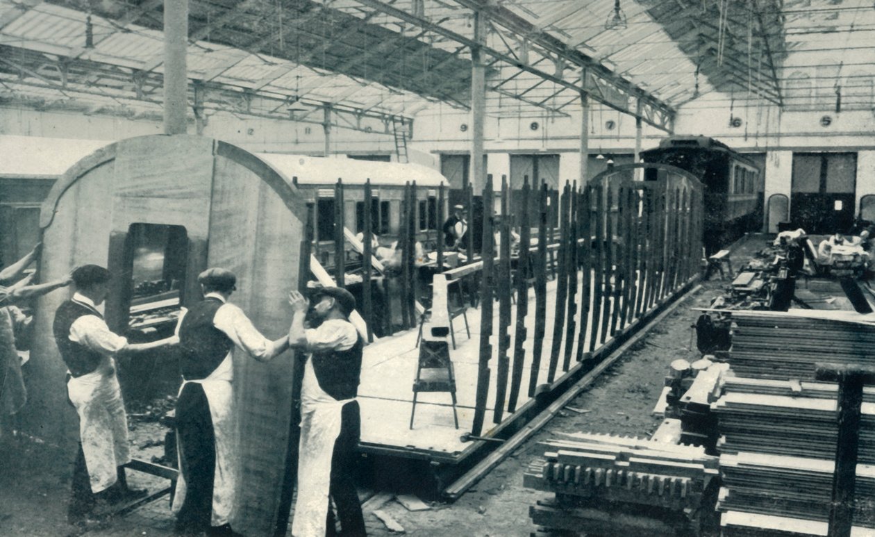 Budowa wagonu kolejowego, 1922. autorstwa Unbekannt