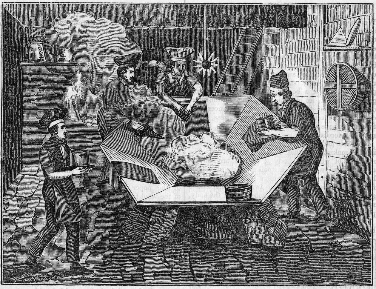 Robienie czapek bobrowych, 1835 autorstwa Unbekannt