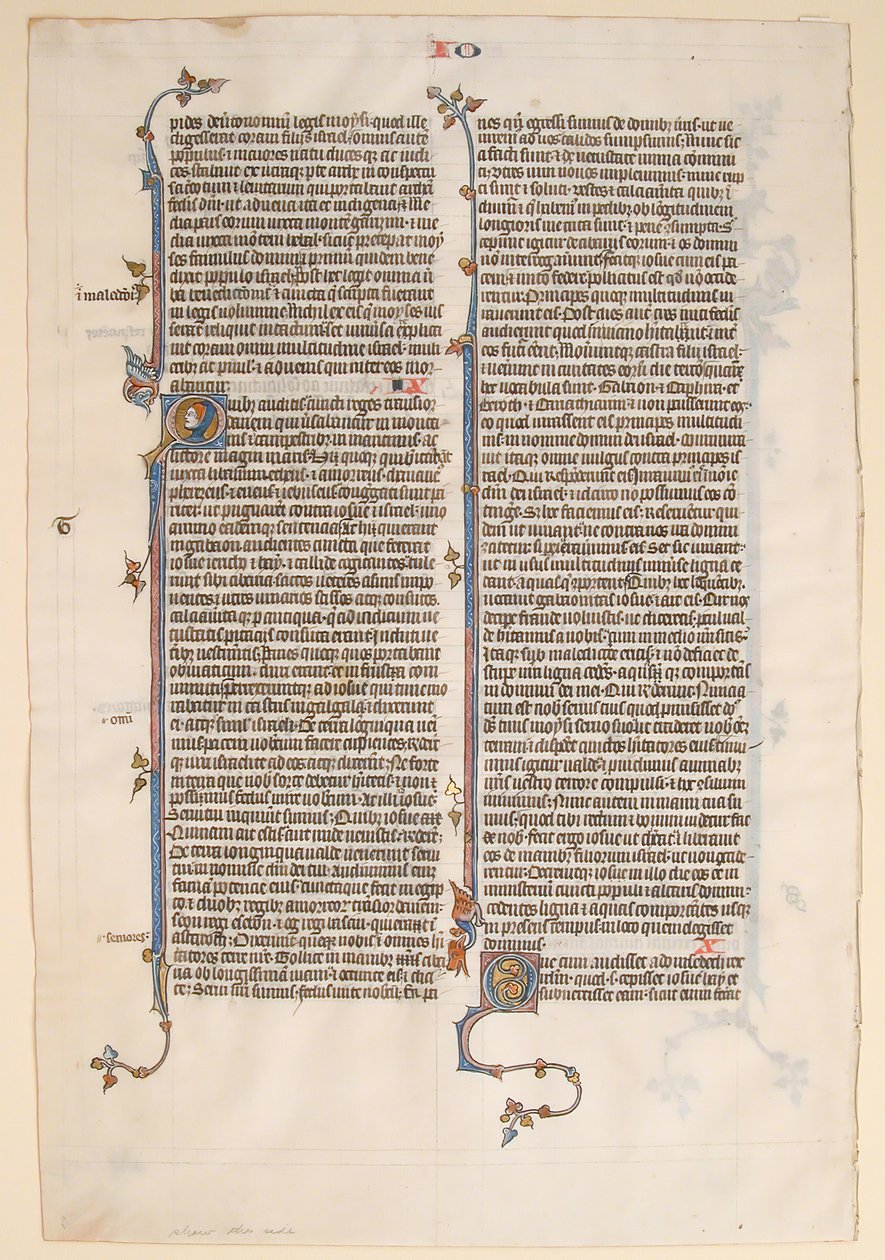 Rękopis Liść z Biblii, ca. 1280-1300. autorstwa Unbekannt