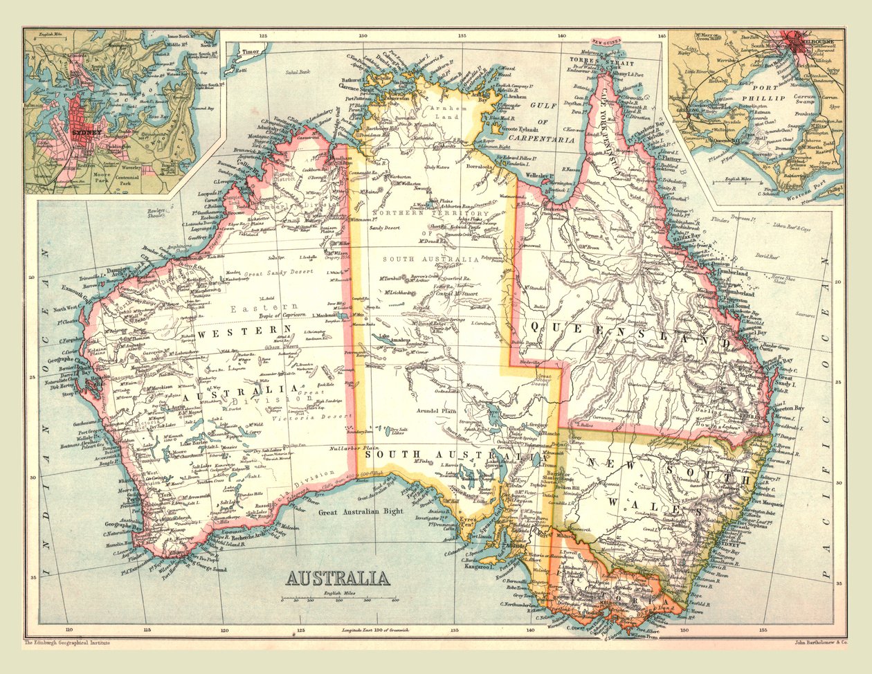 Mapa Australii, 1902. autorstwa Unbekannt